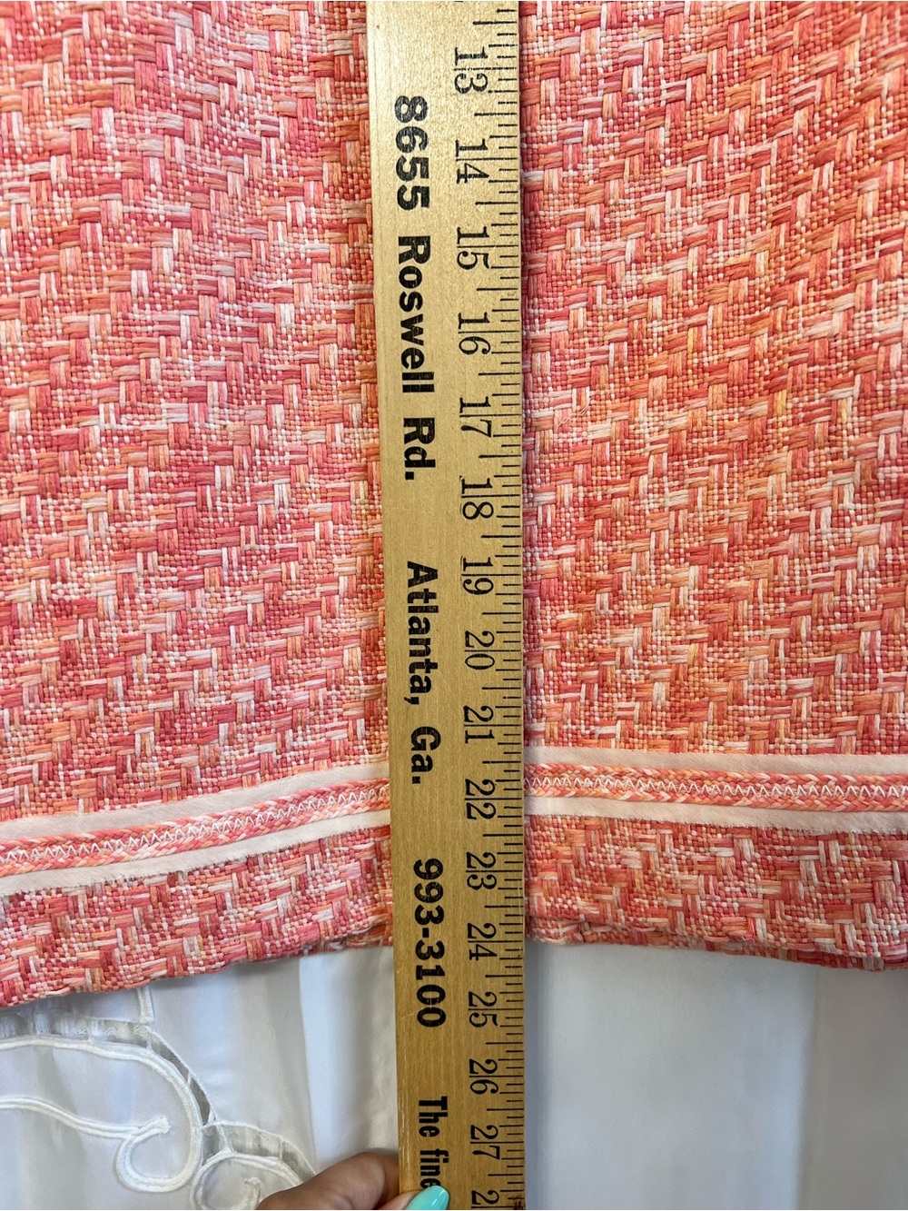 Louis Feraud Tweed Skirt Suit FR 46 US 14 XL Pink Coral Silk Lined 2 Piece - Picture 16 of 16